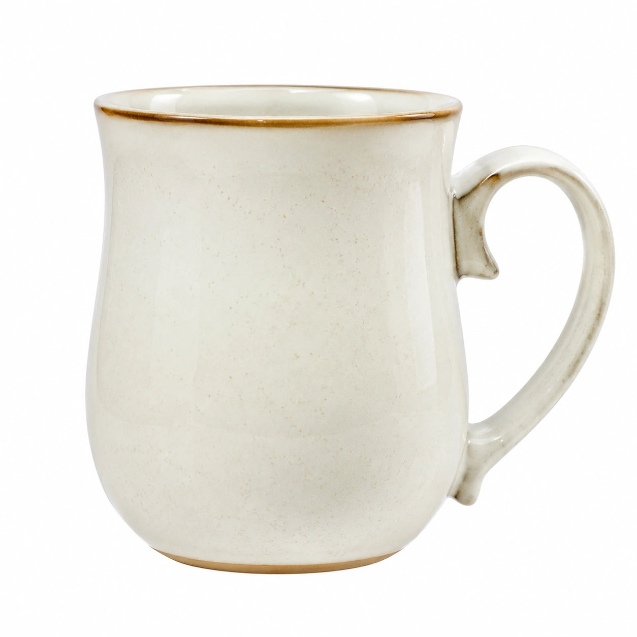 Tazza in ceramica 350 ml avorio stile rustico con manico