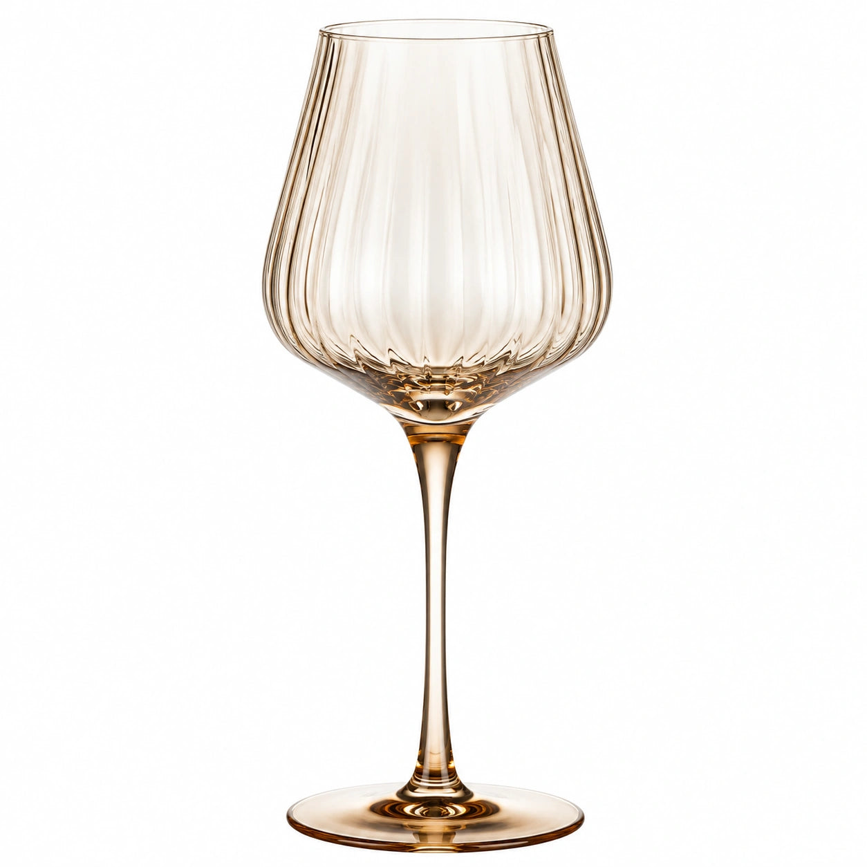 Bicchiere da vino 500 ml in vetro ambrato 9 x 23 cm con stelo stile elegante
