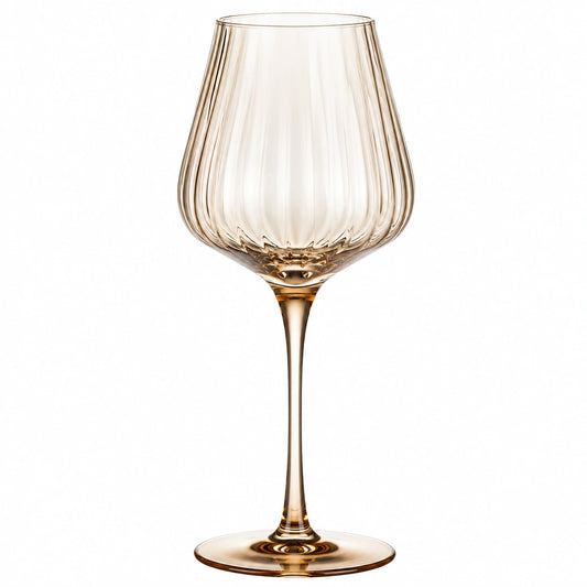 Bicchiere da vino 500 ml in vetro ambrato 9 x 23 cm con stelo stile elegante