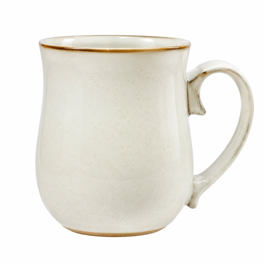 Tazza in ceramica 350 ml avorio stile rustico con manico