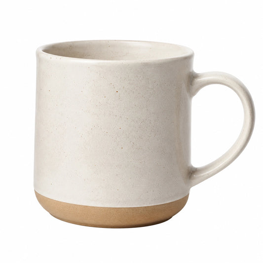 Tazza in ceramica 350 ml avorio e beige - stile rustico per bevande calde