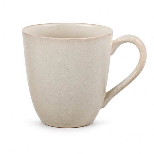 Tazza 350 ml in ceramica beige - manico ampio stile essenziale