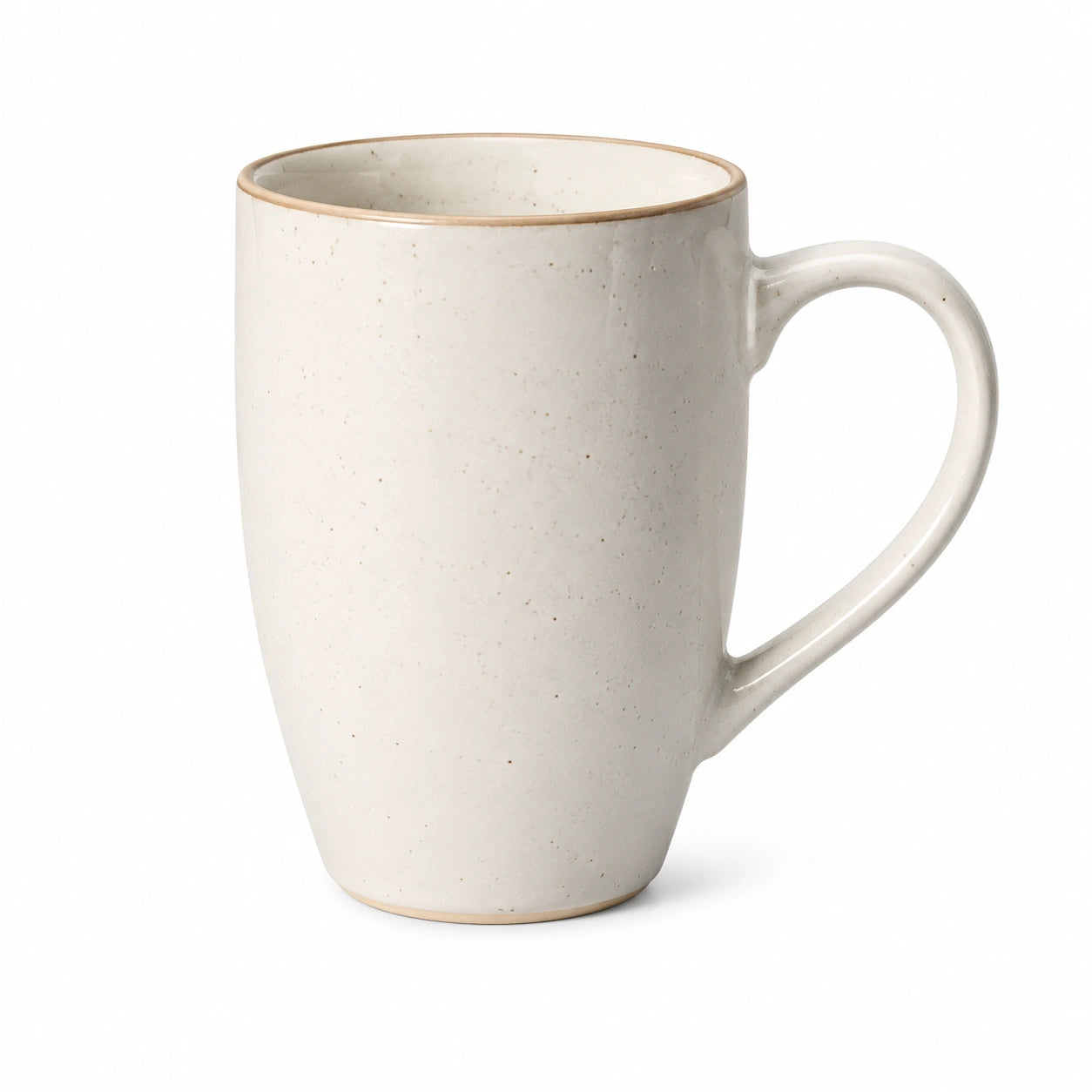 Tazza in ceramica 450 ml bianca puntinata con manico - alta 14 cm