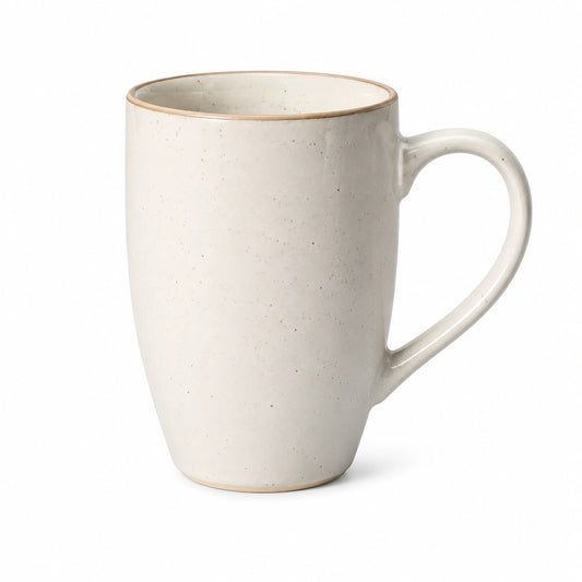 Tazza in ceramica 450 ml bianca puntinata con manico - alta 14 cm